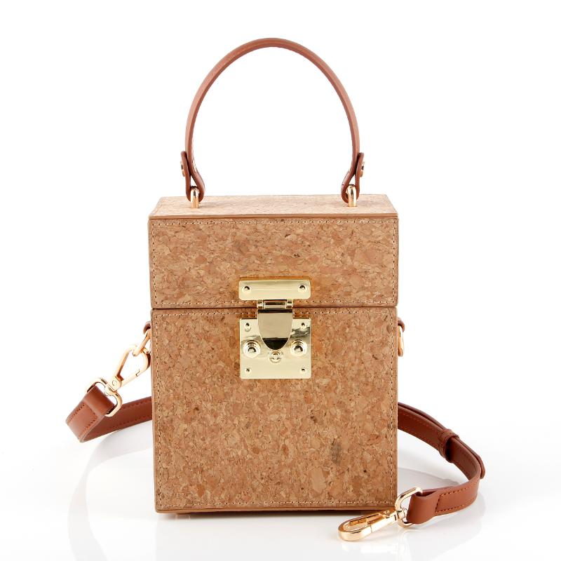 Isikupärastatud Square Cork Hard Box Crossbody kott